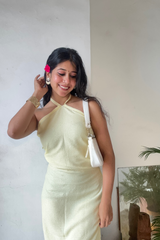 Butter Yellow Halter Dress