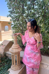 Pink Chanderi Co-ord Set