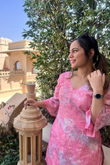 Pink Chanderi Co-ord Set